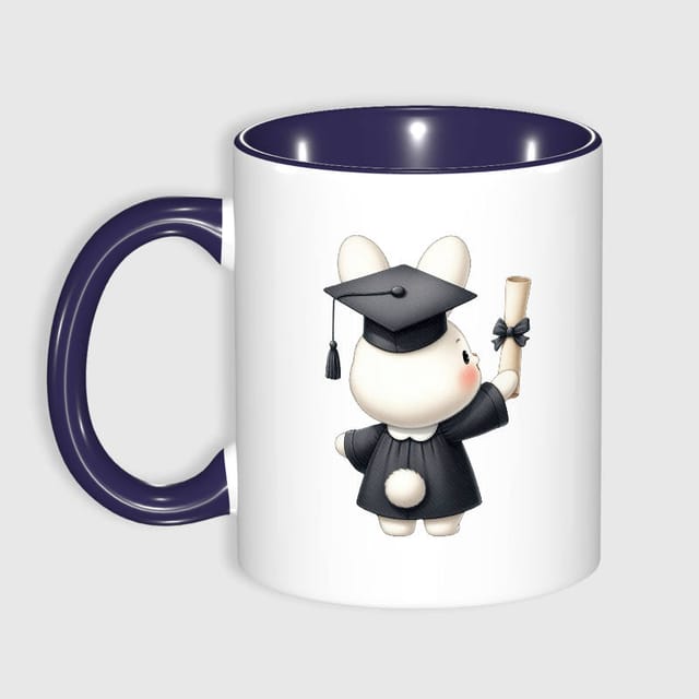 Cute Grad Bunny Ceramic Mug for Graduates Grad Gift