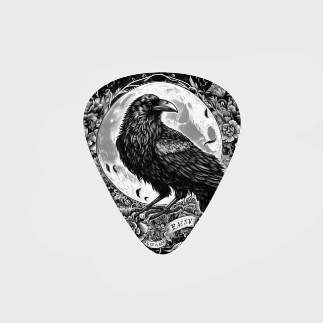 Gothic Raven Moon Teardrop Guitar Pick for Music Lovers Gift