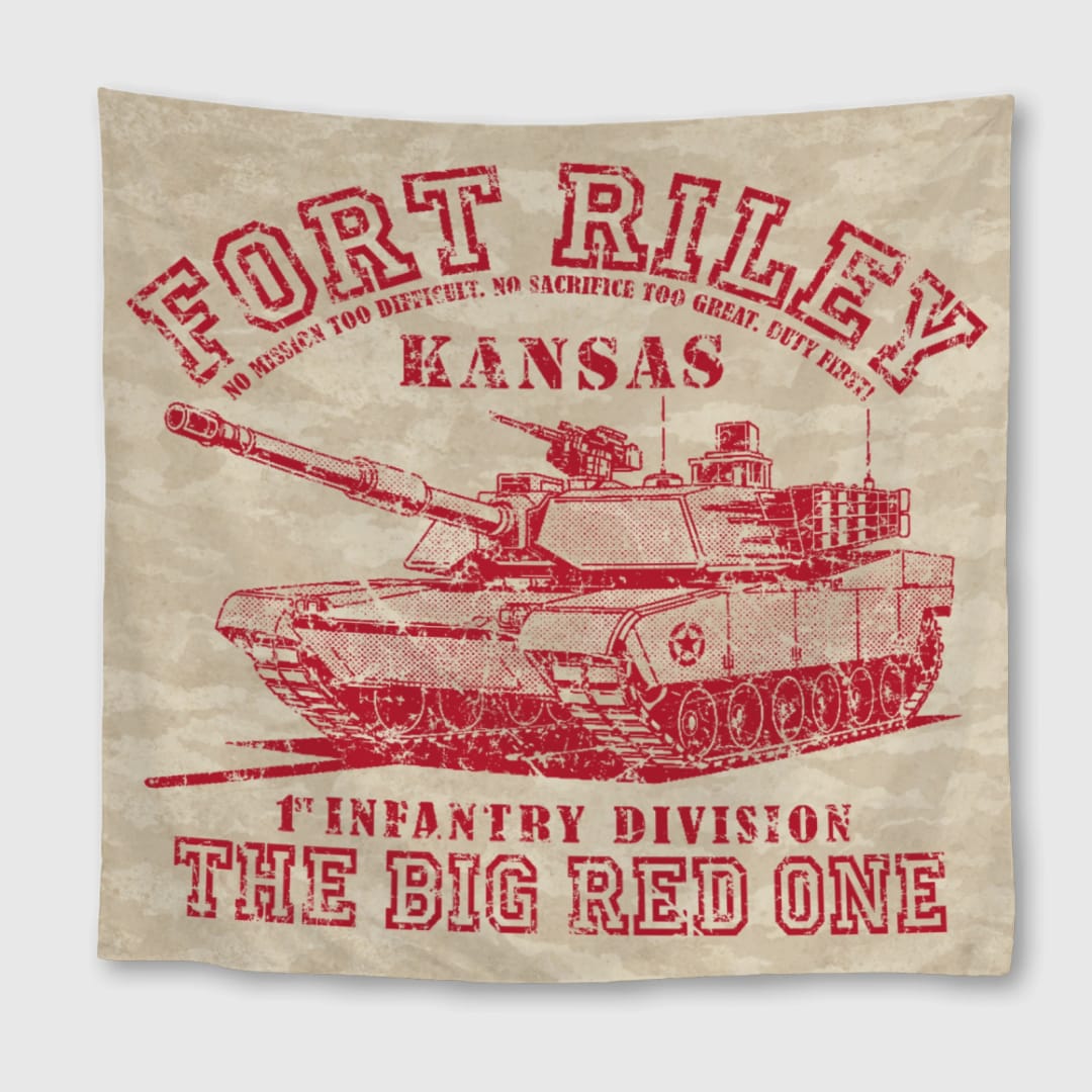 FORT RILEY Vintage Red Square Towel - 1