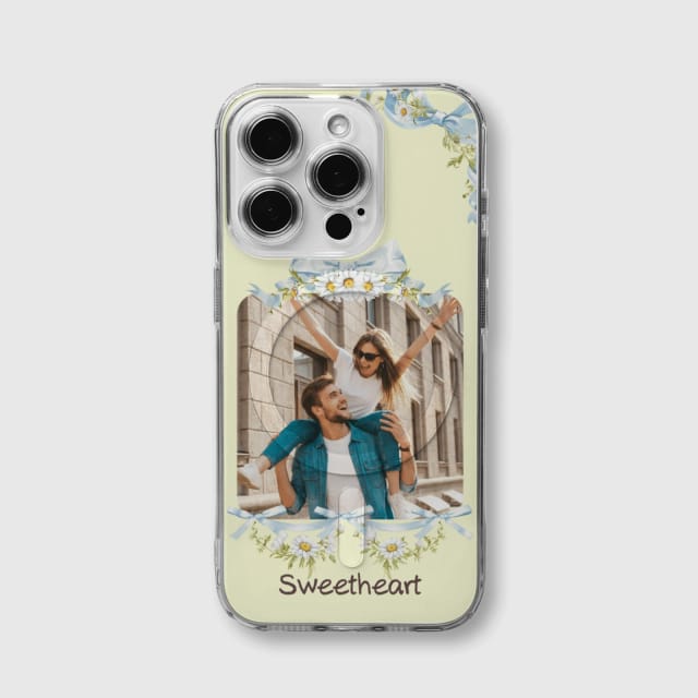 Custom Daisy MagSafe iPhone Case for Couples Gift