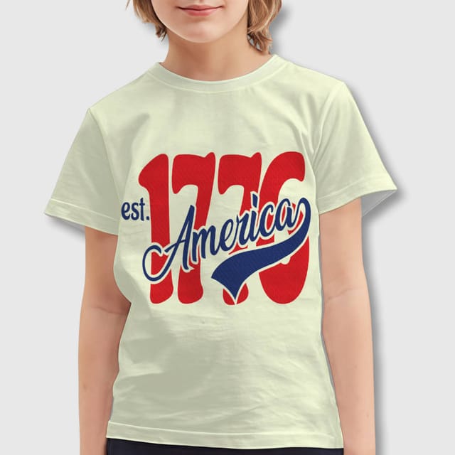 Patriotic 1776 America Kids T-Shirt for 4th of July Gift
