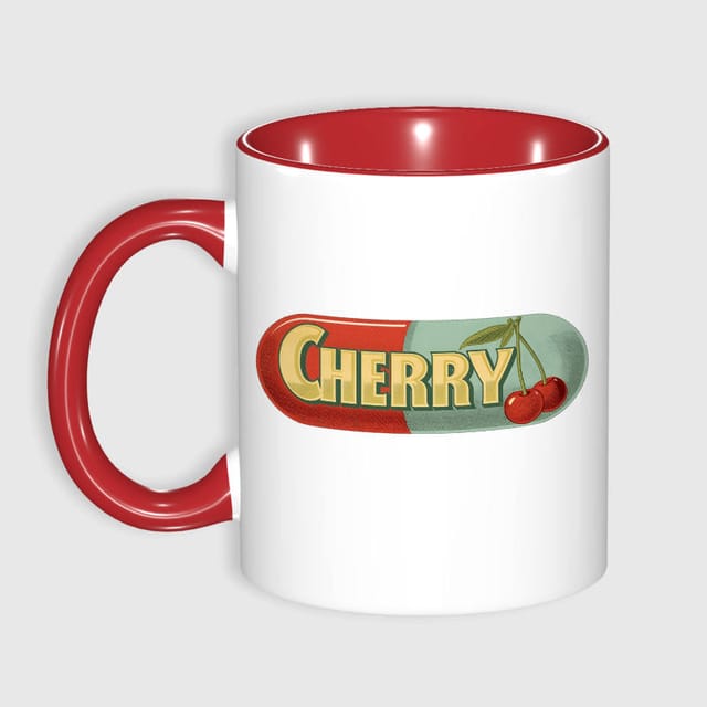 Retro Cherry Capsule 11oz Mug for Cherry Lovers Valentine Gift