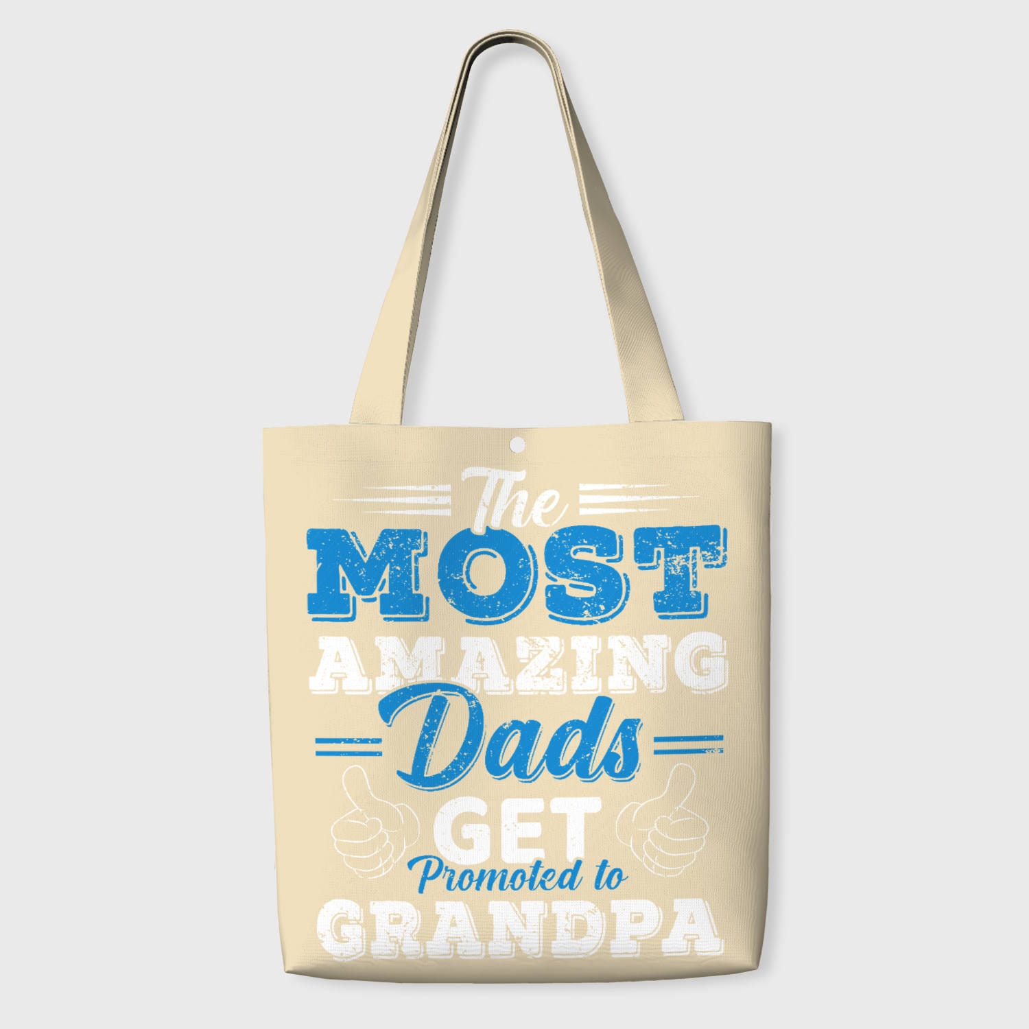 Promoted to Grandpa Quote Tote Bag for New Grandpas Father's Day