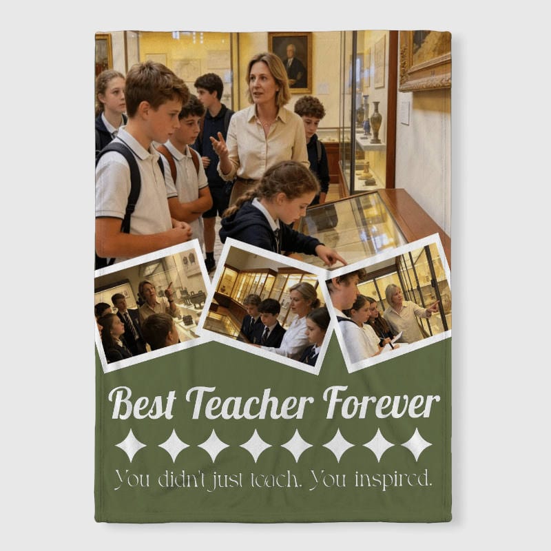 Custom Photo Collage Fleece Blanket for Teacher Appreciation Gift - 1