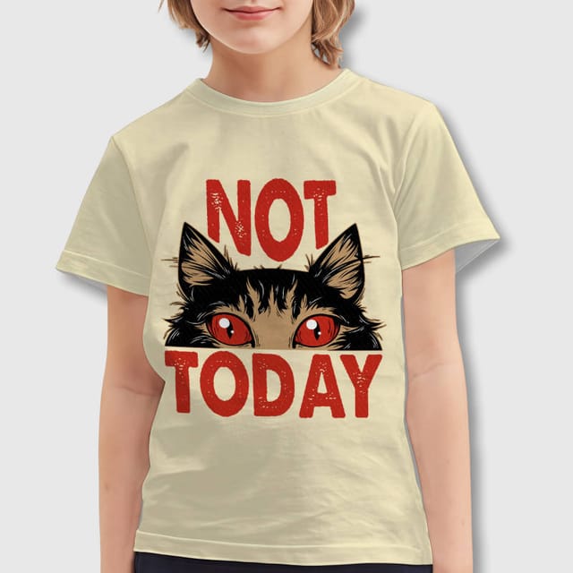 Funny 'Not Today' Cat Kids T-Shirt for Pet Lovers Daily Wear