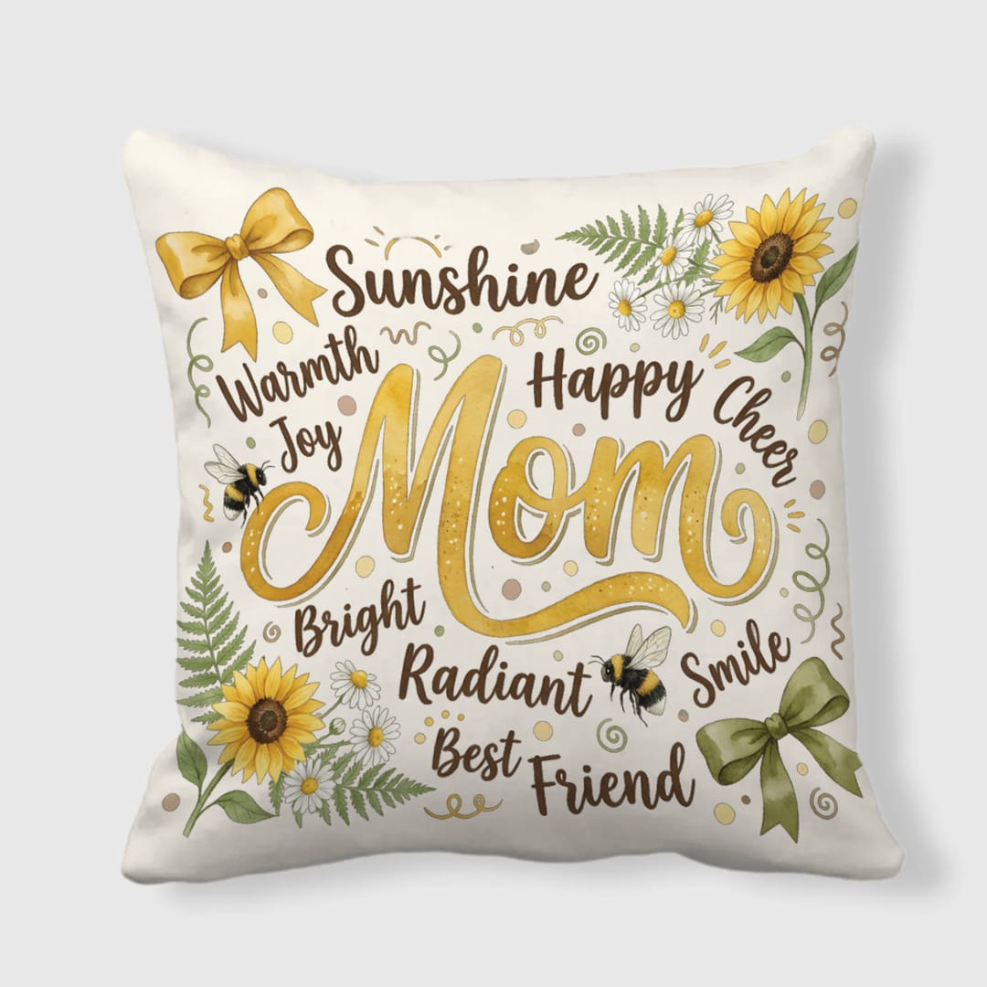 Sunflower Floral Throw Pillow for Mom Mother's Day Gift - 1