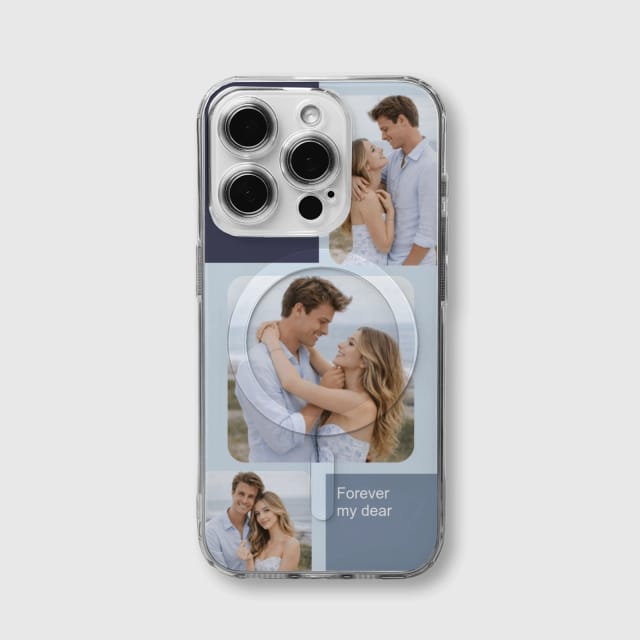 Custom Photo Collage MagSafe iPhone Case for Couples Anniversary Gift