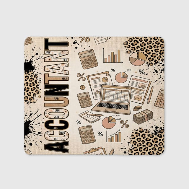 Leopard Print Accountant Mouse Pad for Office Work Gift