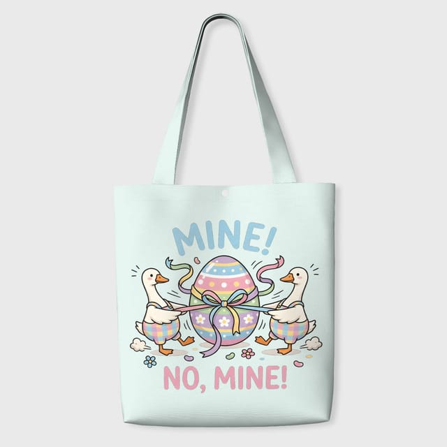 Funny Cartoon Easter Goose Tote Bag for Easter Gifts Daily Use