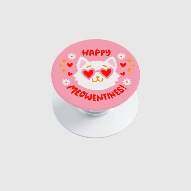 Cute Heart Cat Phone Grip Stand for Cat Lovers Valentine Gift