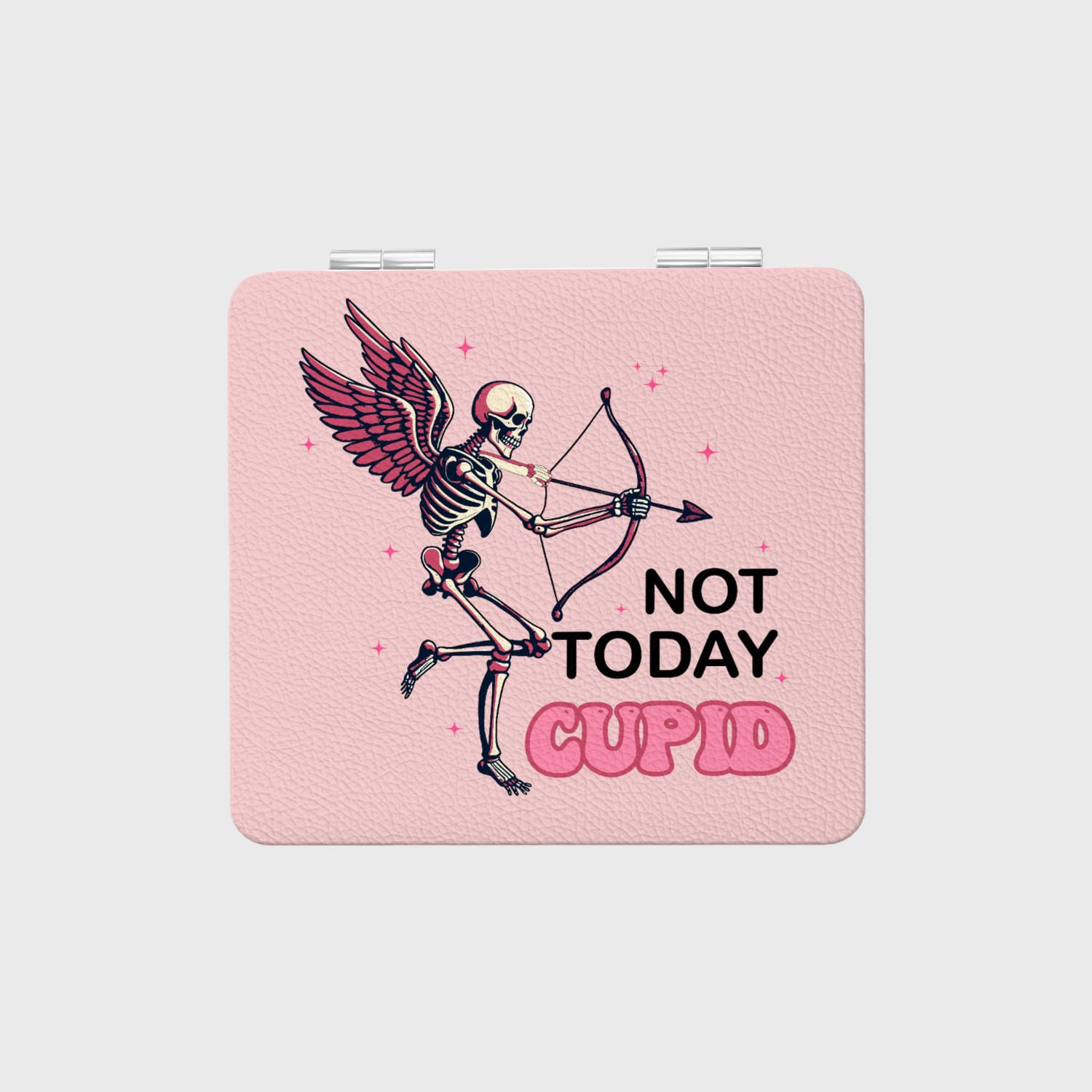 Funny Not Today Cupid Pocket Makeup Mirror for Singles Valentine Gift