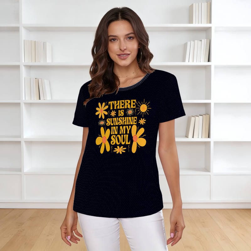 There Is Sunshine In My Soul T-Shirt for Women Daily Wear