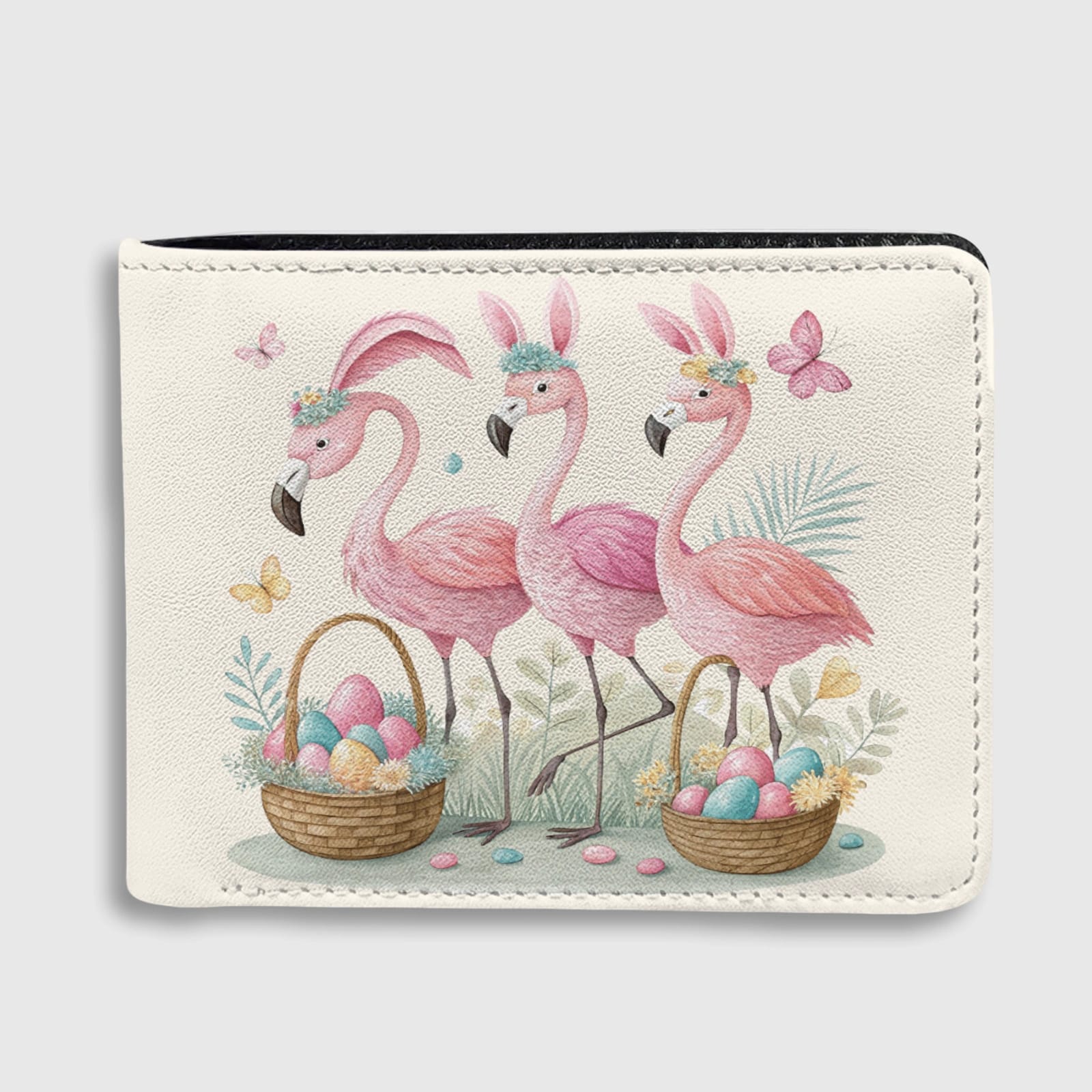 Easter Flamingo Bifold Wallet for Animal Lovers Gift