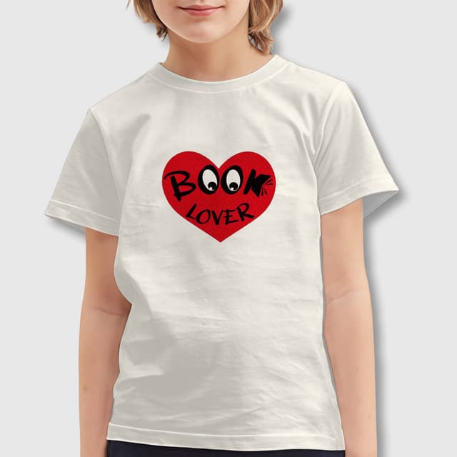 Book Lover Heart Graphic Kids T-Shirt for Back to School Gift