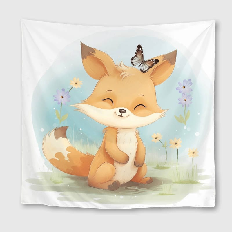 Cute Fox Woodland Square Towel for Pet Lovers Birthday Gift
