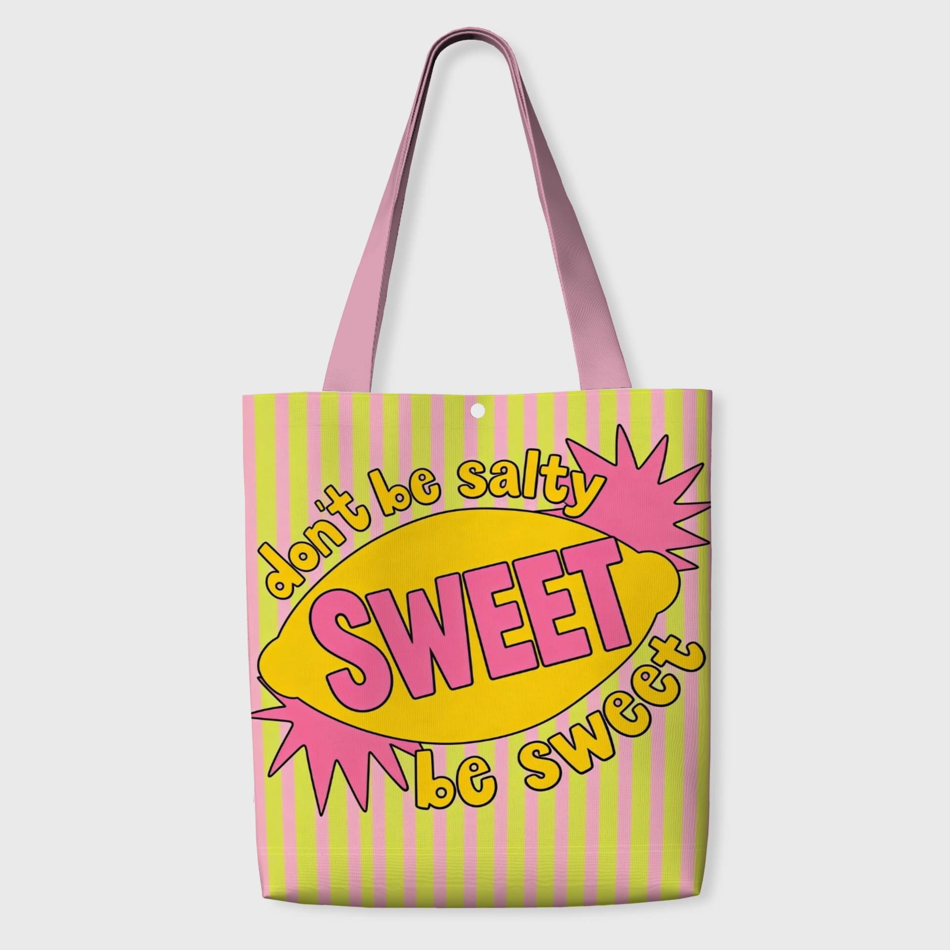 Retro Funny Lemon Quote Canvas Tote Bag for Daily Gifts