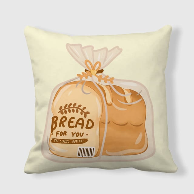 Butter Bread Loaf Square Throw Pillow for Baking Lovers Home Decor