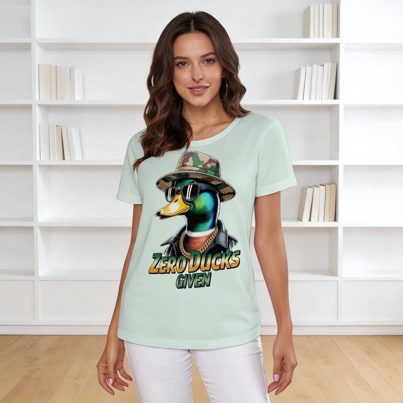 Funny Zero Ducks Given T-Shirt for Women Casual Daily Wear