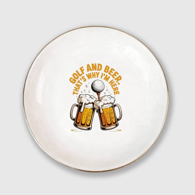 Funny Golf Beer Quote Ceramic Trinket Dish for Dad Father's Day Gift