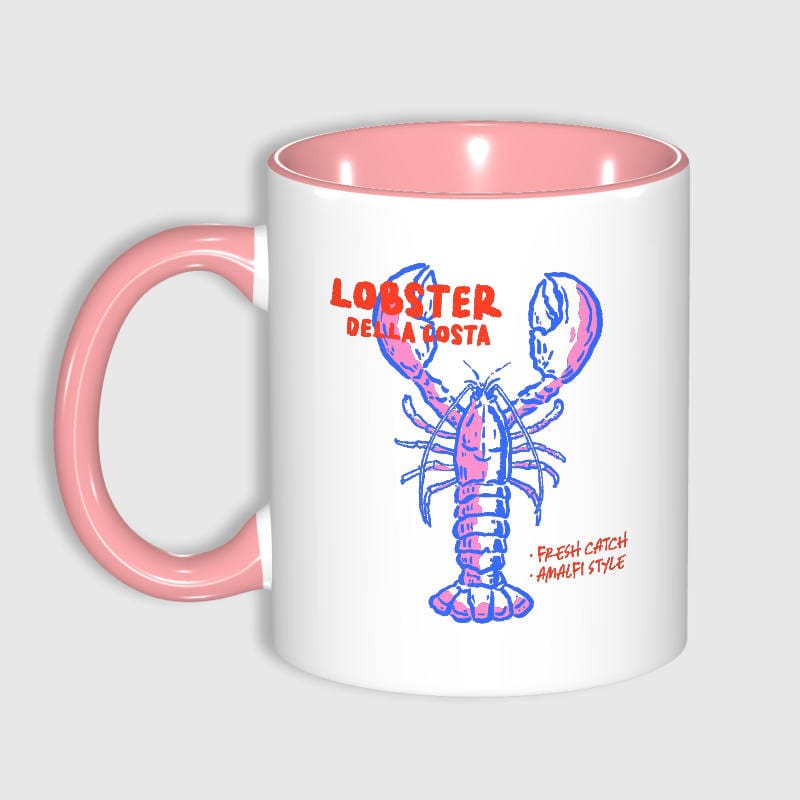 Amalfi Lobster Print Coffee Mug for Seafood Lovers Summer Use
