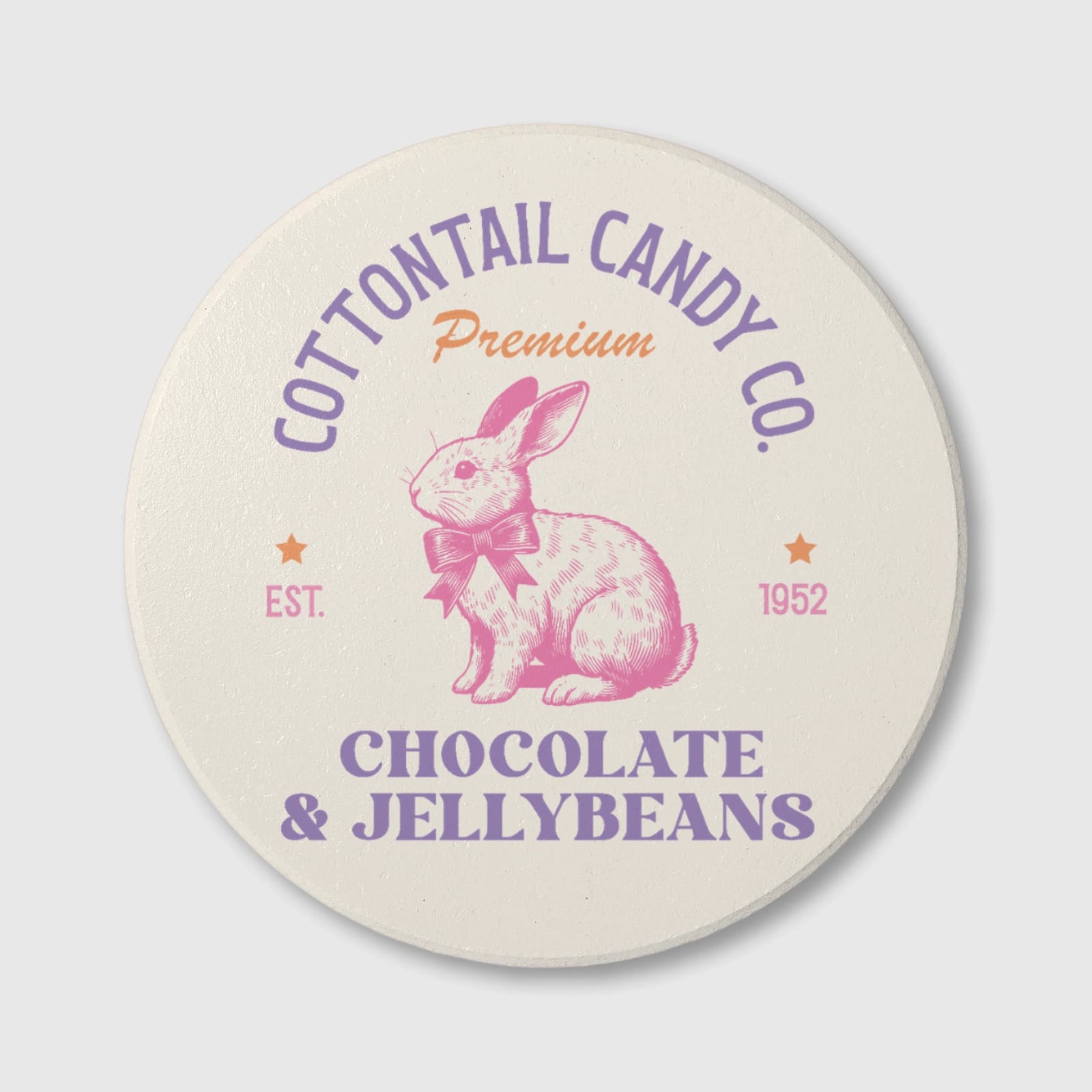 Cottontail Bunny Ceramic Coaster for Easter Gifts