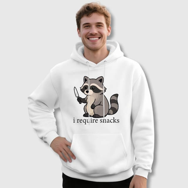 Funny Raccoon Snacks Pullover Hoodie for Animal Lovers
