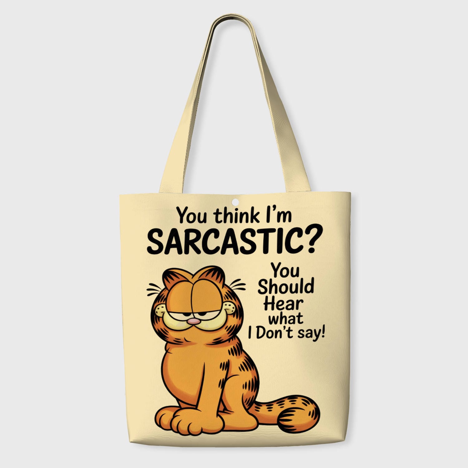Funny Sarcastic Garfield Tote Bag for Cat Lovers Daily Use