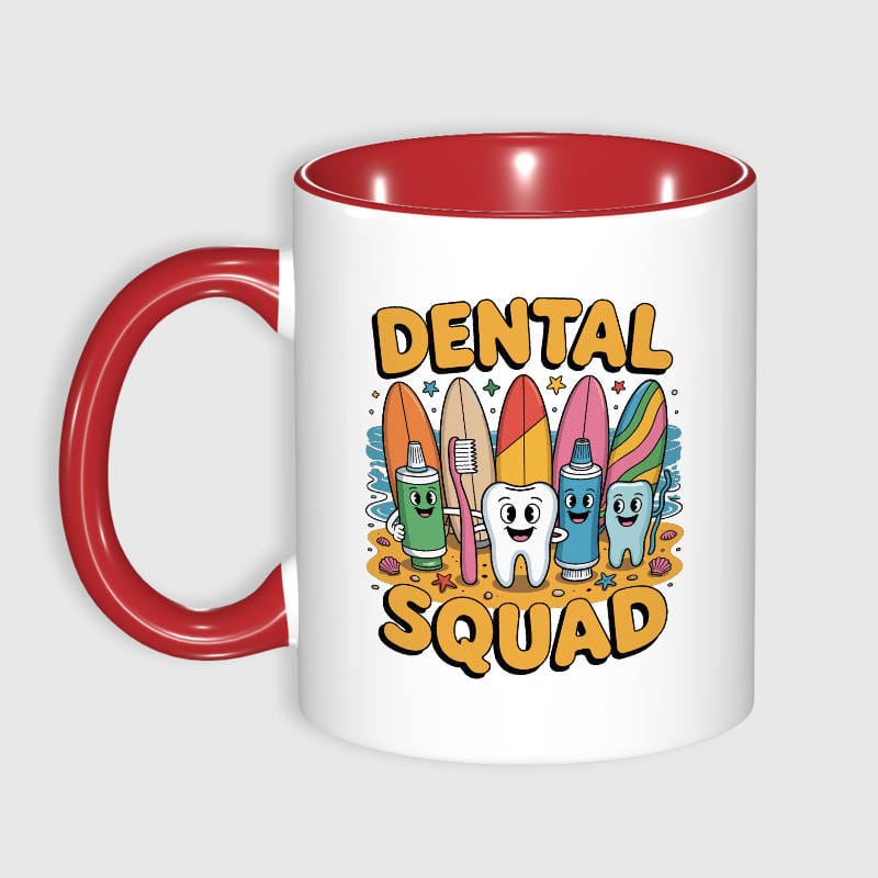 Dental Squad Cartoon 11oz Mug for Dental Staff Daily Gift