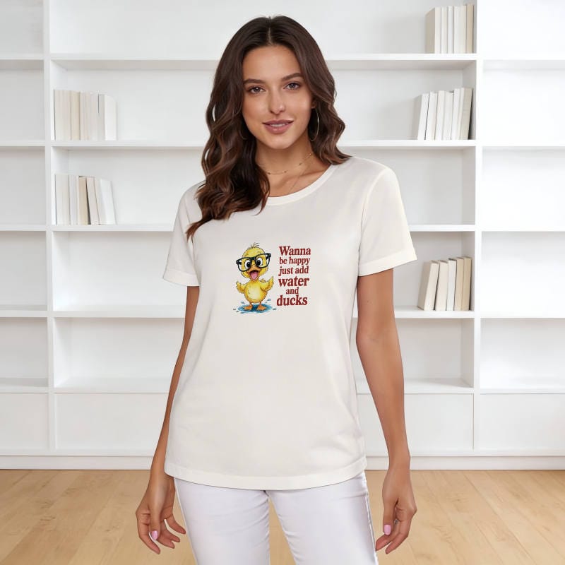 Cute Duck Quote Women's T-Shirt for Duck Lovers Daily Wear