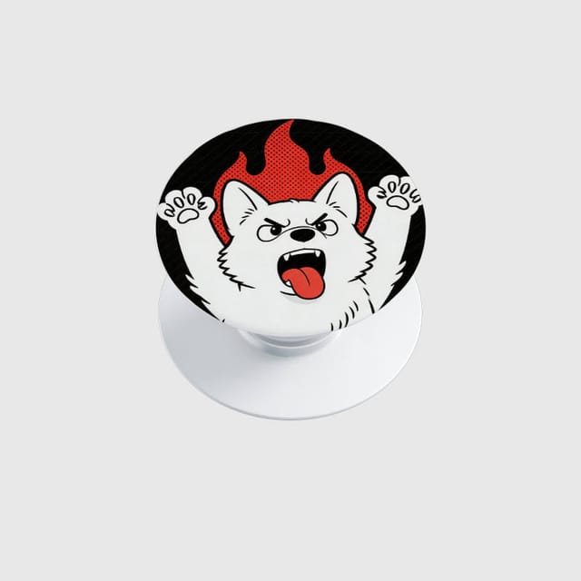 Funny Fiery Dog Phone Grip for Pet Lovers Daily Use