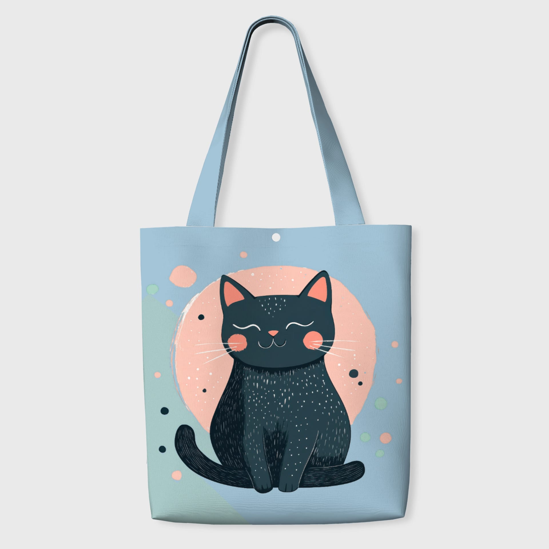 Cute Black Cat Tote Bag for Cat Lovers Daily Use