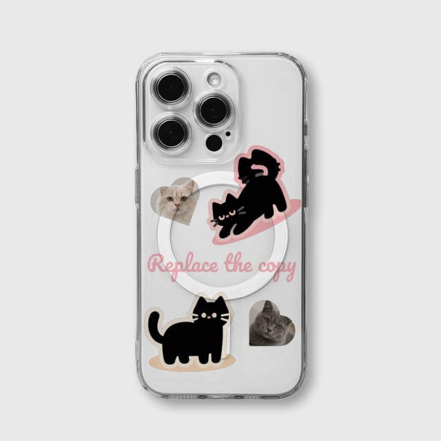 Custom Cat Photo MagSafe iPhone Case for Pet Lovers