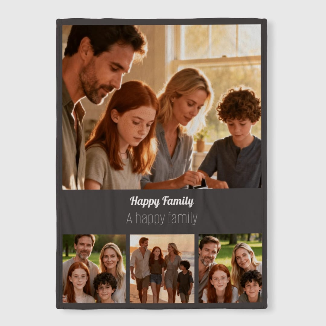 Custom Woven Blanket – Personalized Photo Throw with Fringe Edges, Soft Woven Fabric, Full-Print Picture Blanket for Sofa, Bed, Travel, Gifts, Home Décor - 1