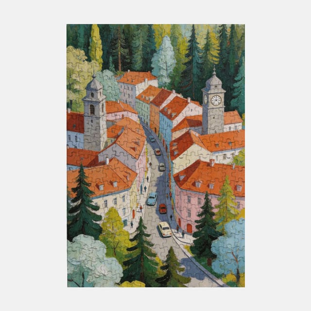 Alpine Town 300pc Jigsaw Puzzle for Hobbyists Birthday Gift