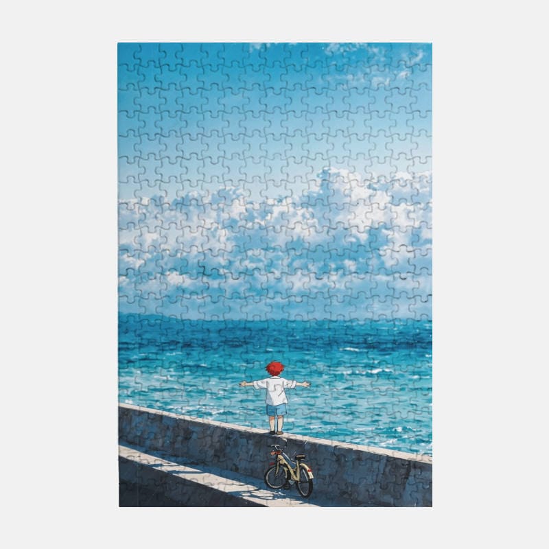 Anime Seaside 300 Piece Jigsaw Puzzle for Fans Summer Gift