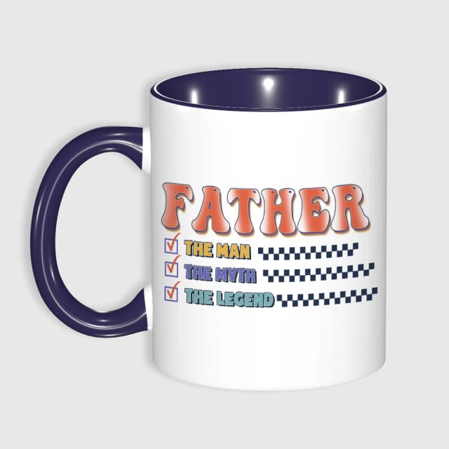 Father Man Myth Legend Accent Mug for Dad Father's Day