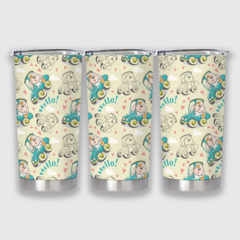 Puppy Car Print 20oz Insulated Tumbler for Pet Lovers