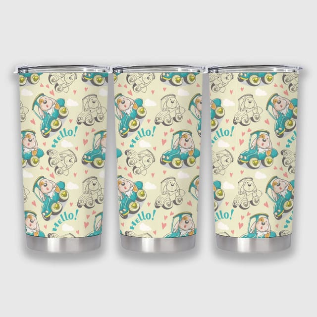 Puppy Car Print 20oz Insulated Tumbler for Pet Lovers