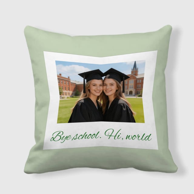 Custom Graduation Photo Throw Pillow for Friends Grad Gift