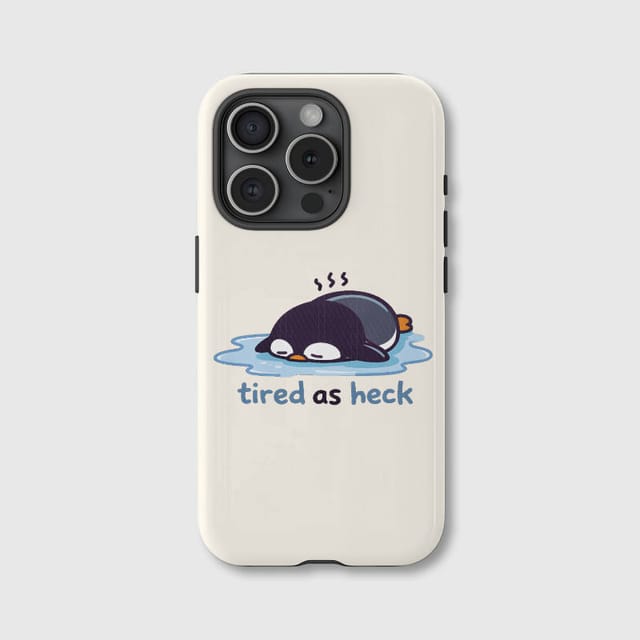 Cute Tired Penguin Magnetic Phone Case for Penguin Lovers Daily Use
