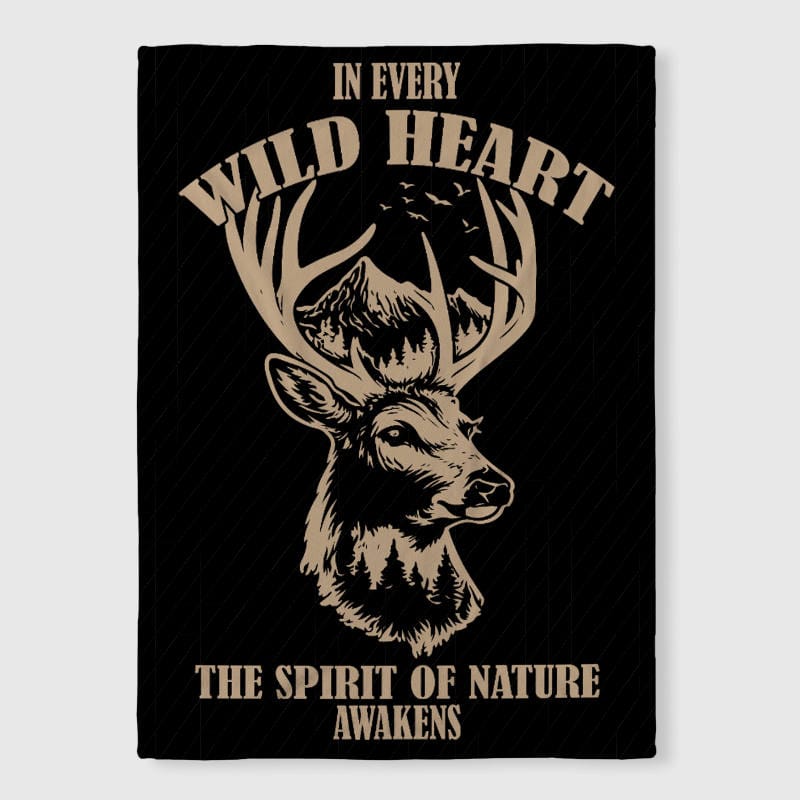 Wild Deer Nature Fleece Blanket for Outdoor Lovers Winter Gift