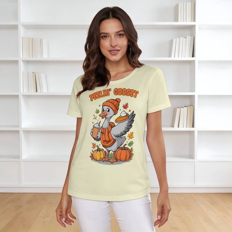 Funny Fall Goose Women's T-Shirt for Thanksgiving Gift