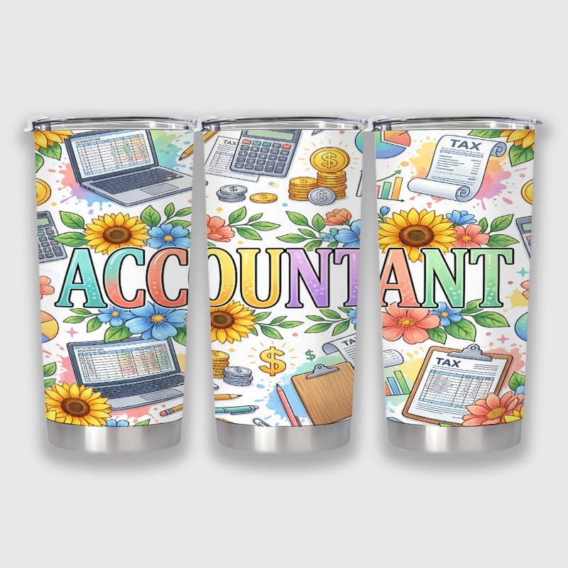 Sunflower Accountant Tumbler for Accountant Birthday Gift