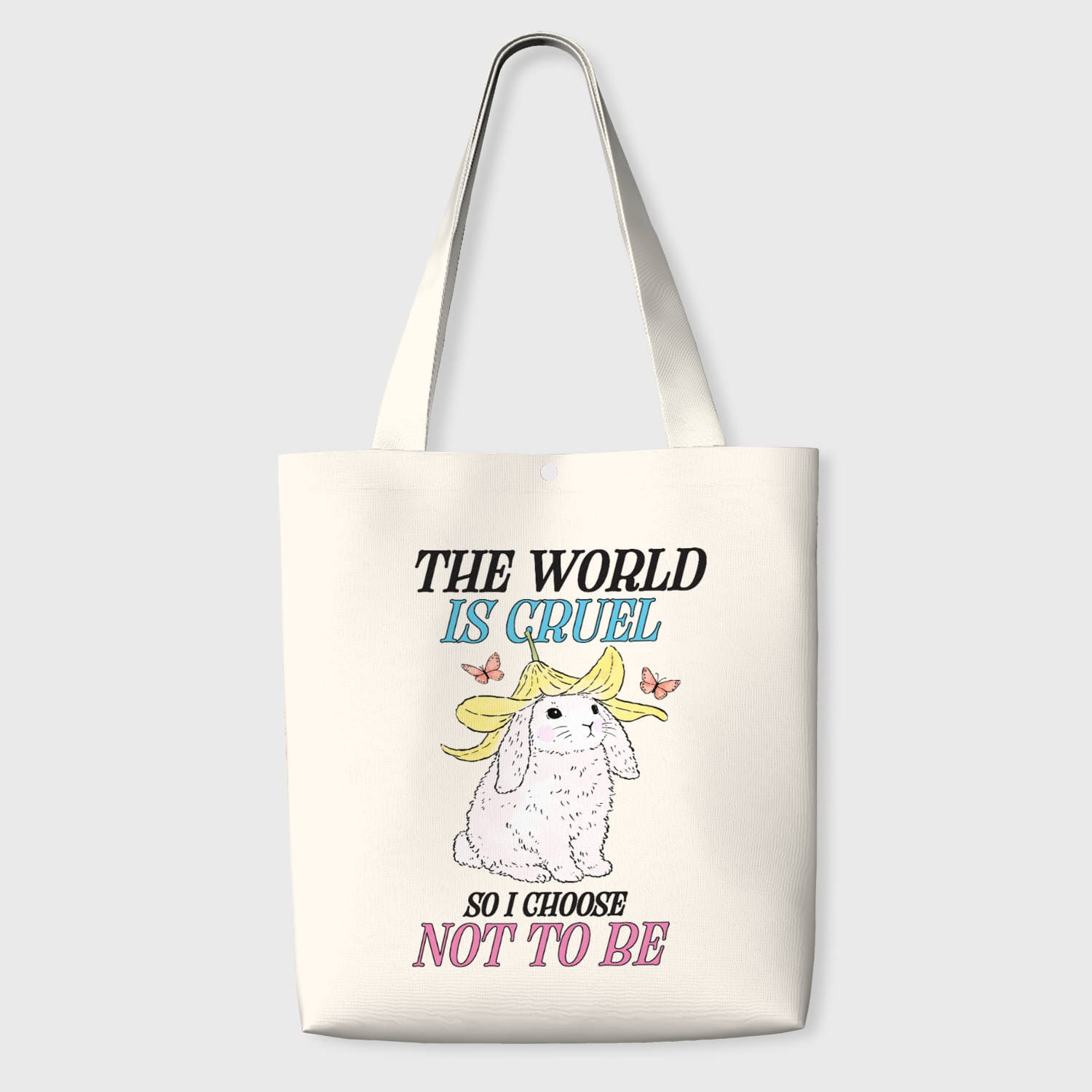 Cute Bunny Quote Canvas Tote Bag for Pet Lovers Daily Use