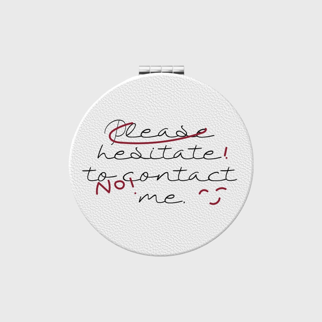 Custom Portable Pocket Makeup Mirror – Personalized PU Compact Mirror (Round/Heart/Square) - 1