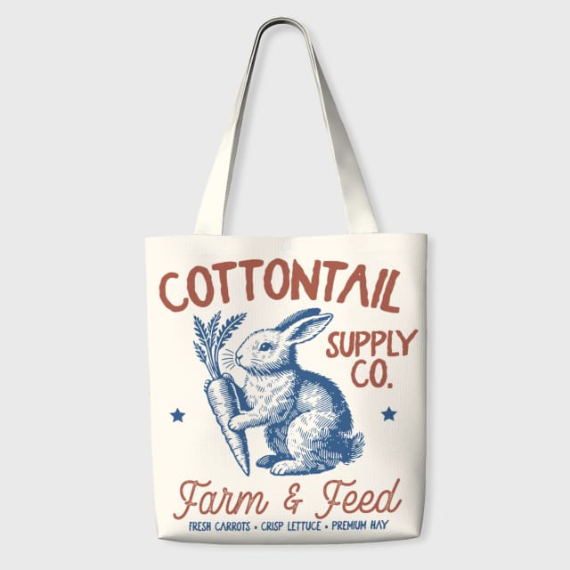 Cottontail Farm Rabbit Tote Bag for Pet Lovers Easter Gift