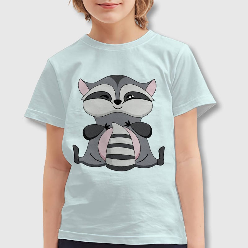 Cute Raccoon Kids Tee for Boys Girls Gift