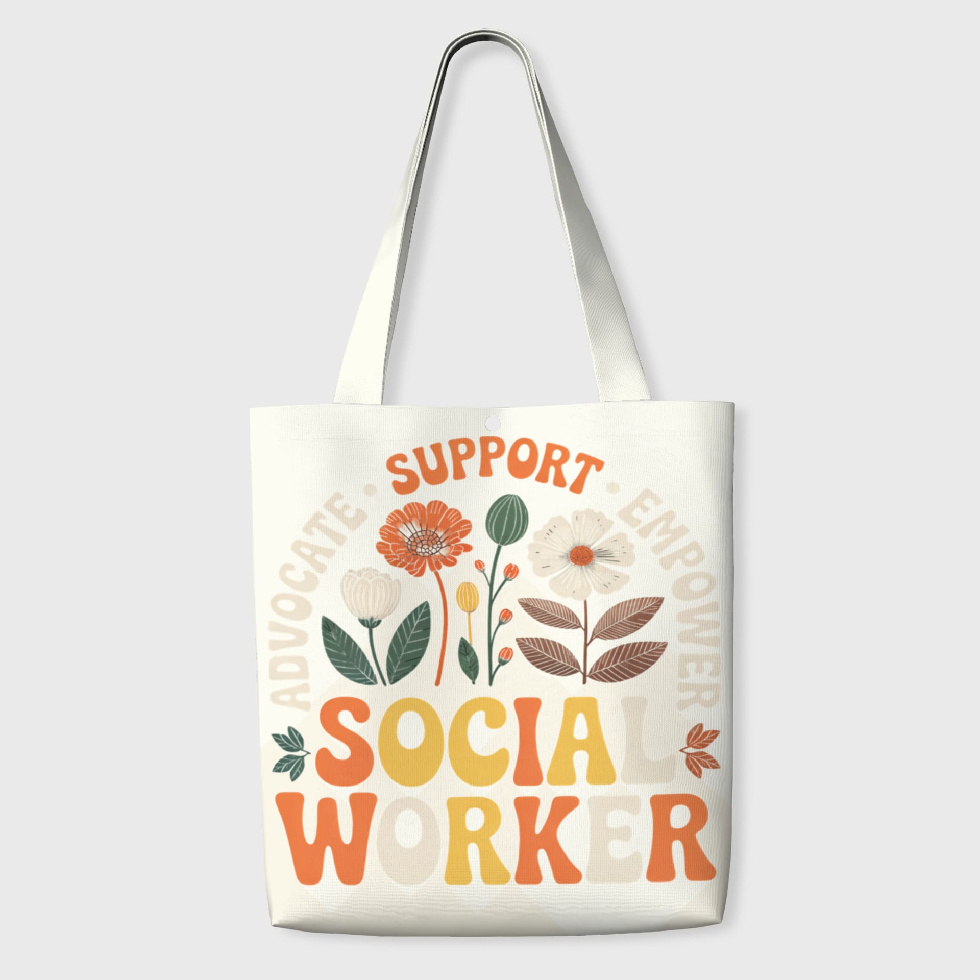 Floral Social Worker Tote Bag for Social Work Gift