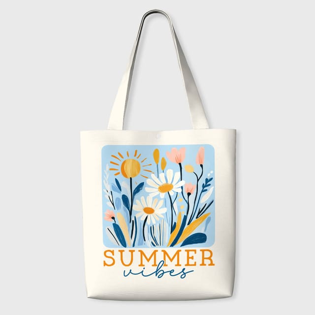 Summer Floral Sun Tote Bag for Daily Use & Gifting