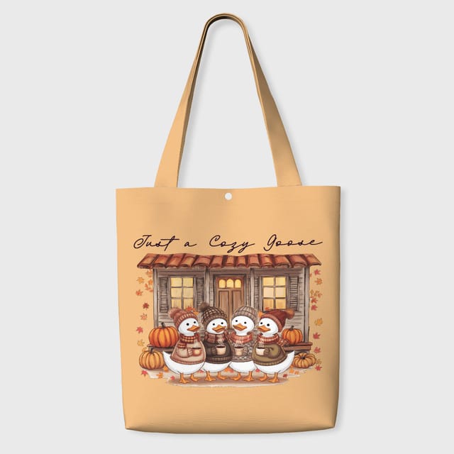 Cozy Goose Tote Bag for Fall Lovers Daily Use